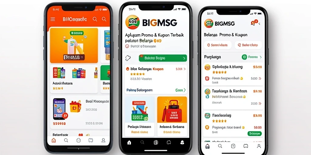 Tampilan antarmuka pengguna aplikasi BIGMSG yang menarik dan informatif.