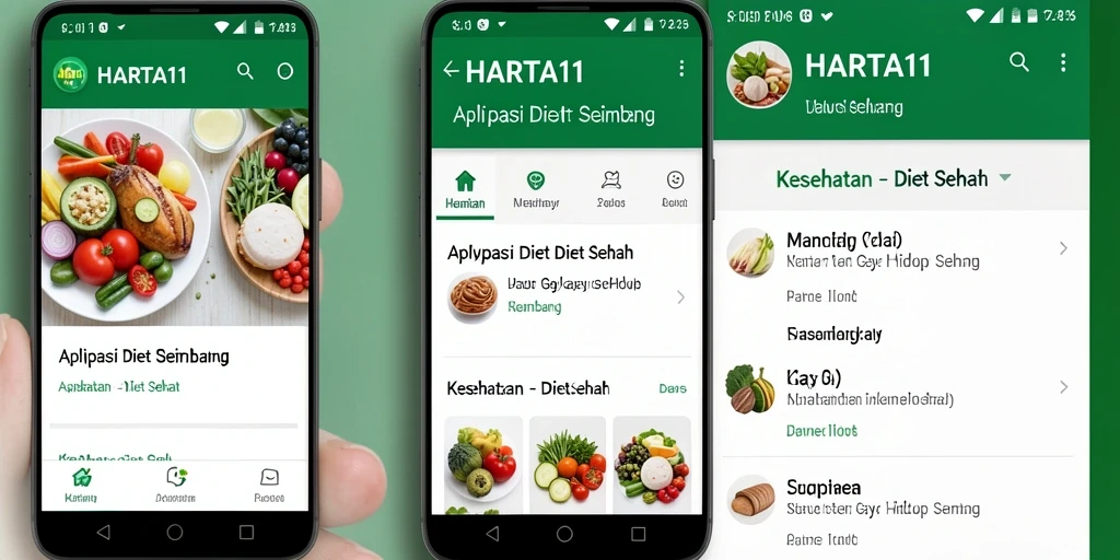 Antarmuka HARTA11 yang intuitif dan menarik untuk diet sehat.