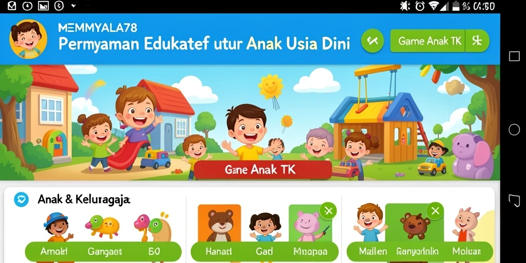 Tampilan antarmuka menarik dan ramah anak dari MENYALA78.