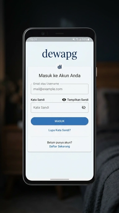 Tampilan halaman login dewapg